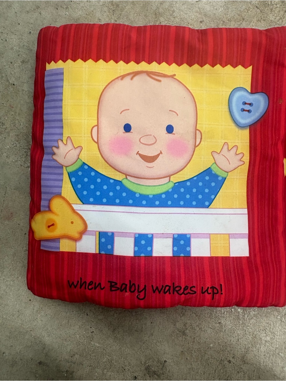Soft and Sensory Engaging Vintage Plush Book “When Baby Wakes Up”